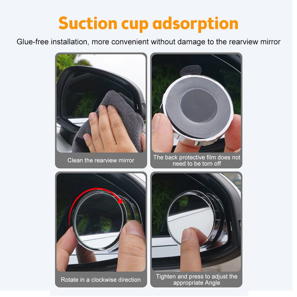 🚨 360° Adjustable Blind Spot Mirror – Wide-Angle Convex Rearview Mirror for Cars, SUVs, Trucks & Vans | Drive With More Confidence