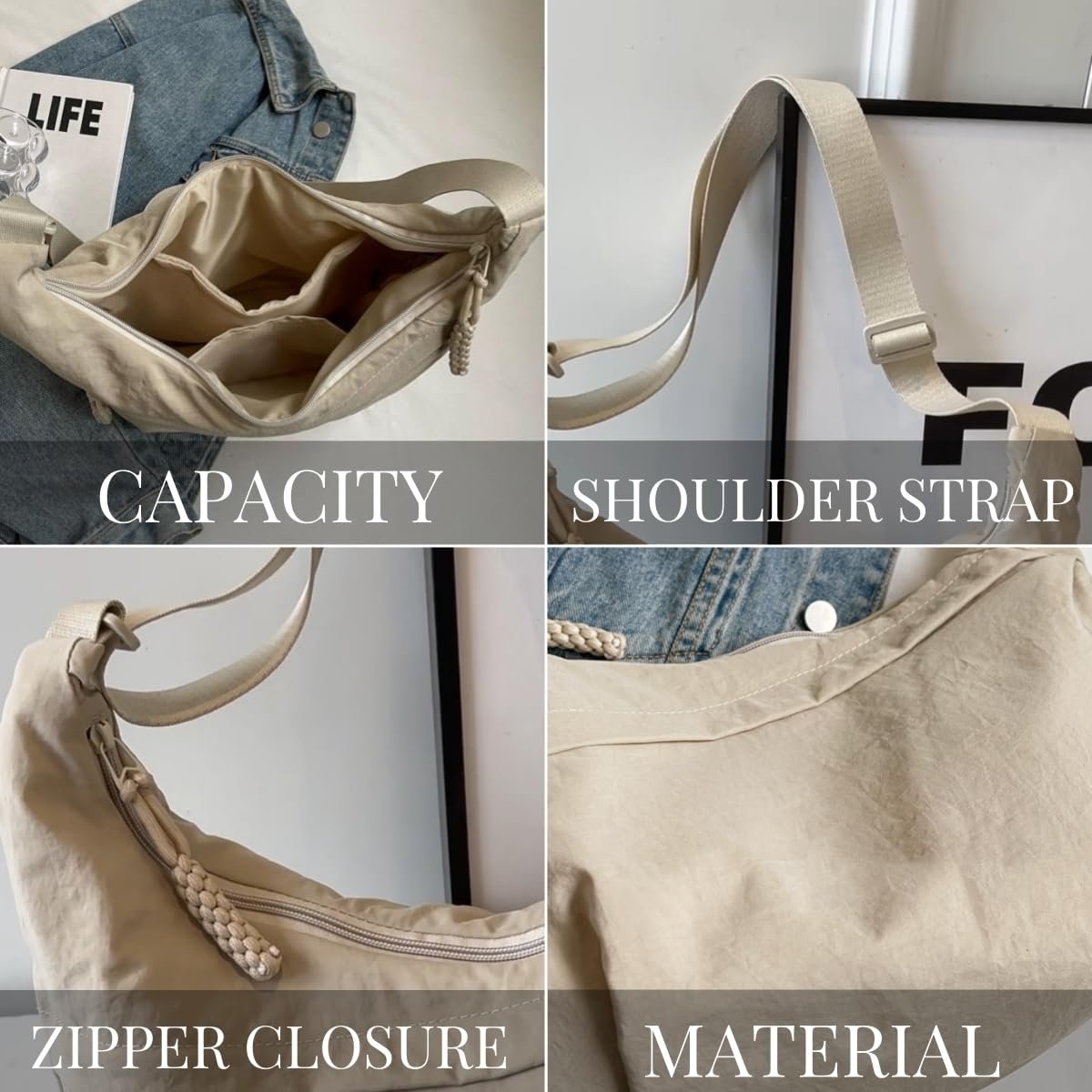🎉Limited Offer--50% OFF😍Designer Direct Sales👜Women's Fashion Plain Colour Crossbody Hobo Bag