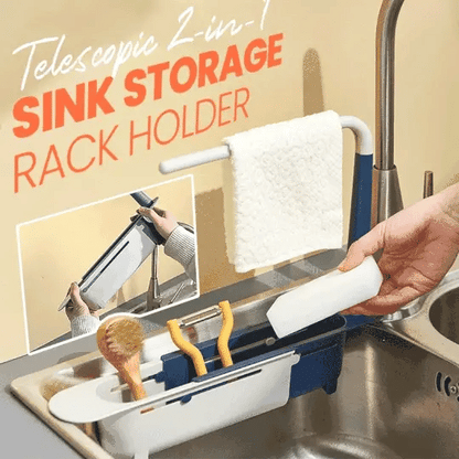 📢📢49% OFF !! ⏰Updated Telescopic Sink Storage Rack😊