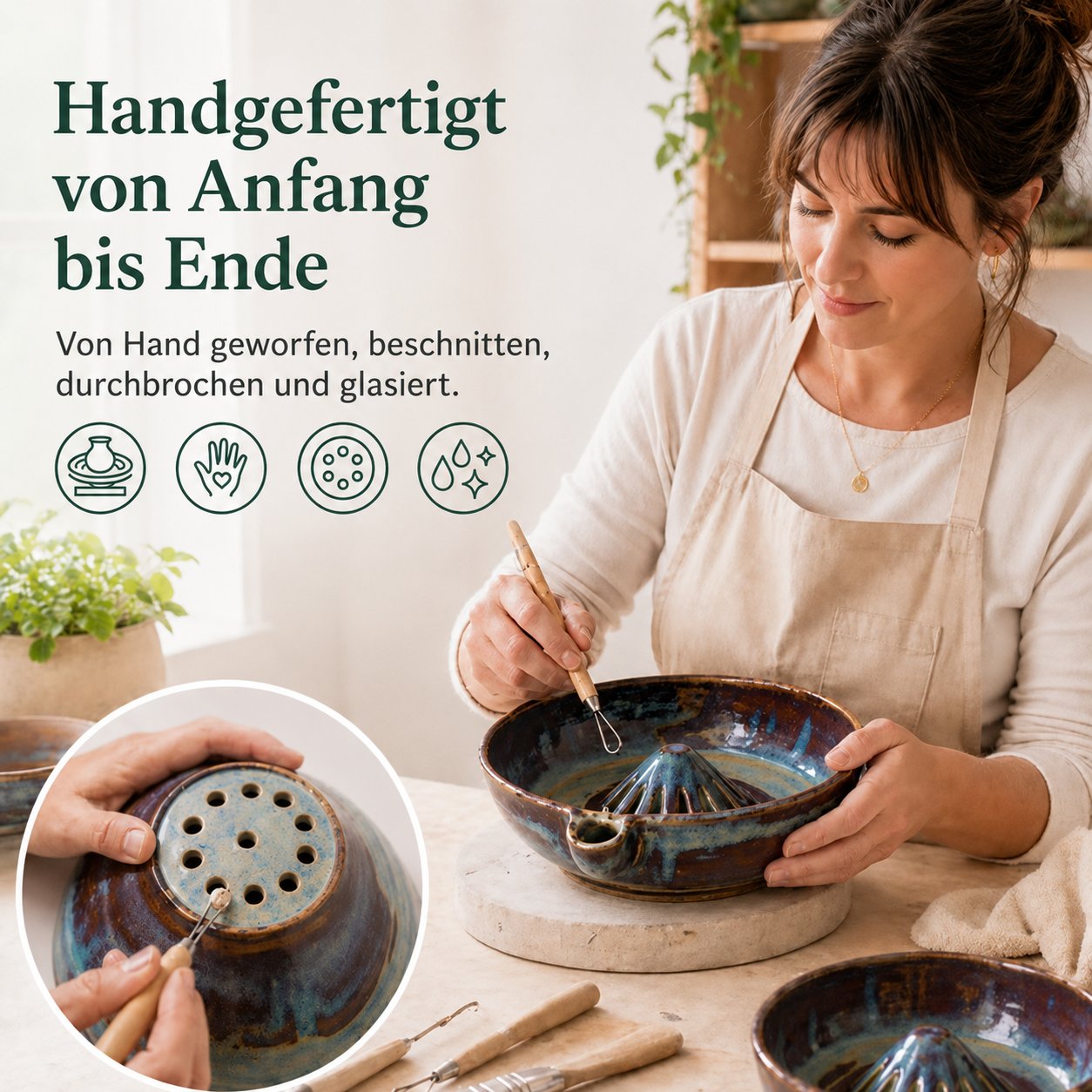 The original, handcrafted bowl with a swirling berry design – twisted, functional ceramic art