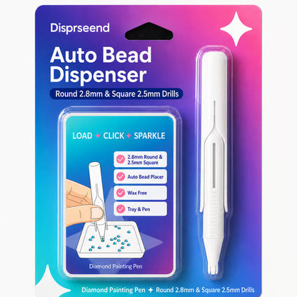 💎 Automatic Diamond Painting Bead Dispenser Pen & Tray Set