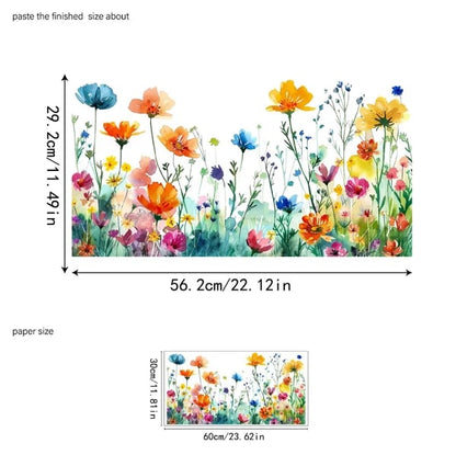 💐💞Colorful Floral Bouquet Window Sticker🖼️(Cut to size freely)