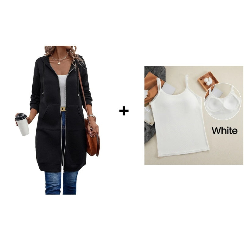 🔥Weekend Leisure Set!!💥Women Casual Zip up Fleece Hoodies and casual Vest