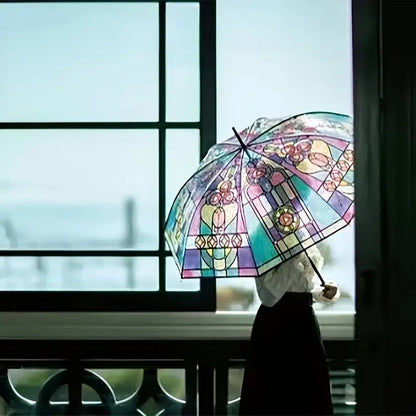 🔥Hot Sale 49% OFF💦 -Vintage Stained Glass Automatic Umbrella