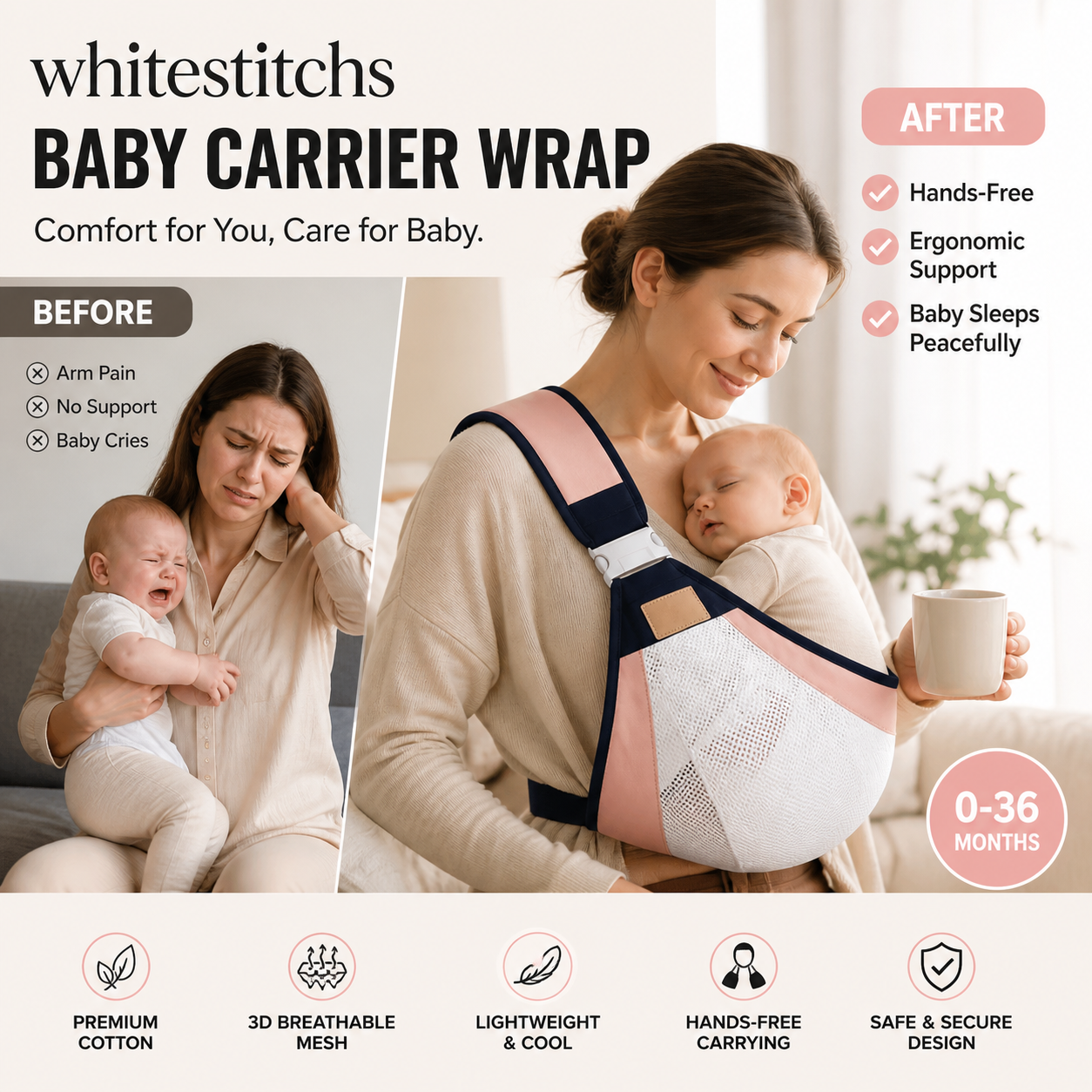 ⏰ LIMITED TIME 49% OFF! 🔥Lightweight Baby Carriers