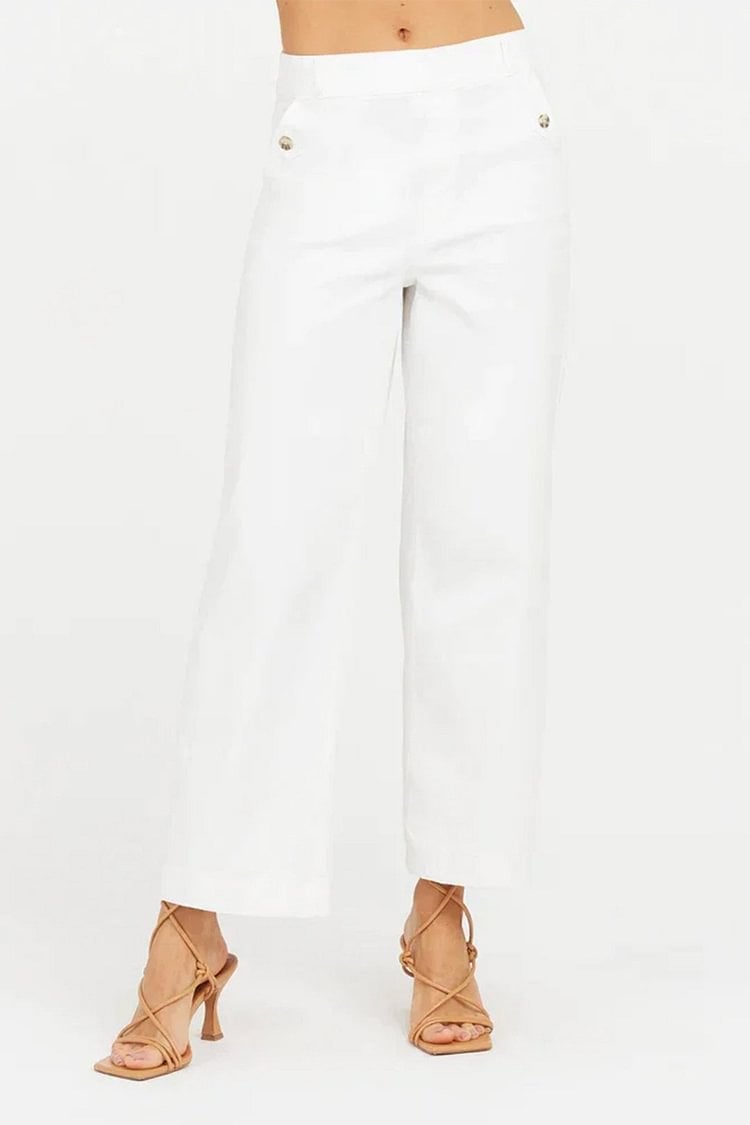💥2025 HOT SALE💕Stretch Twill Cropped Wide Leg Pants