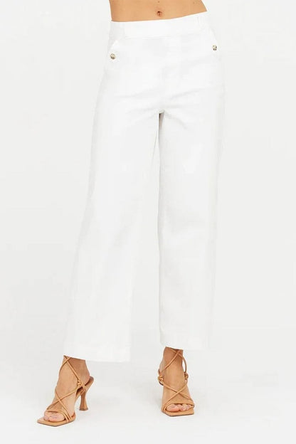 💥2025 HOT SALE💕Stretch Twill Cropped Wide Leg Pants