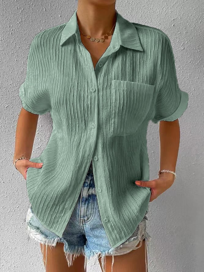 🔥Hot Sale - 49% OFF🔥Collar Casual Buttoned Loose Blouse