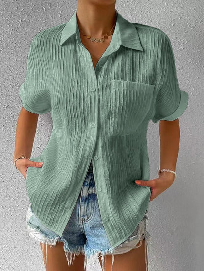 🔥Hot Sale - 49% OFF🔥Collar Casual Buttoned Loose Blouse