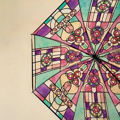 🔥Hot Sale 49% OFF💦 -Vintage Stained Glass Automatic Umbrella