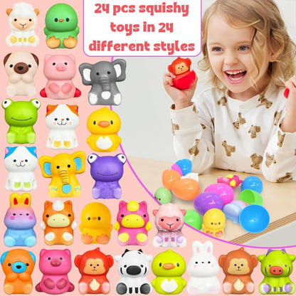 🔥Last Day Special Price ￡11.99!!⚡50K+ SOLD🎁12/24PCS Easter Eggs Prefilled Slow Rising Squishy Toys