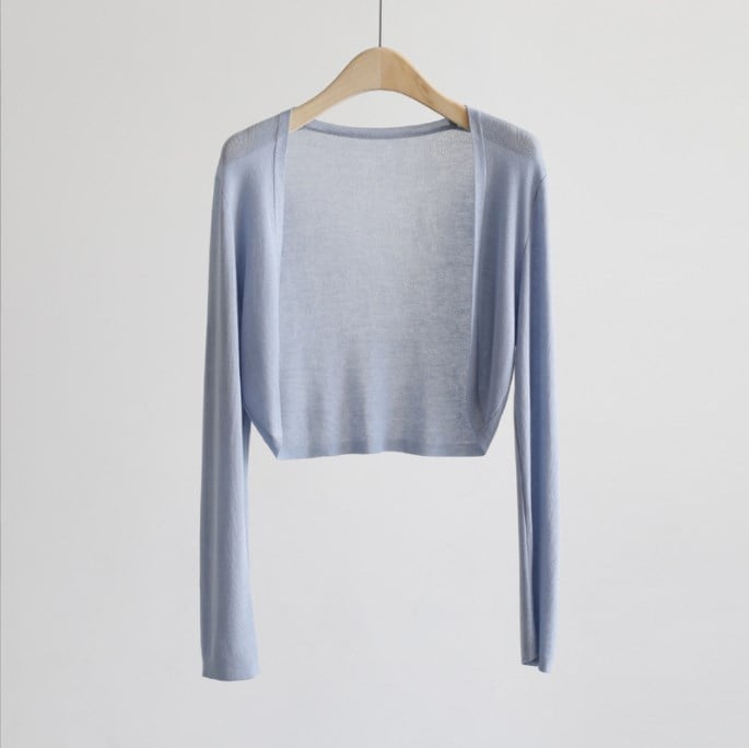 ✨Sun knit Cardigan Women's thin ice silk Coat shawl air-conditioned shirt with slip skirt