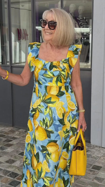 🔥Promotion - 49% discount🍋Plus Size Lemon Print Tunic Dress