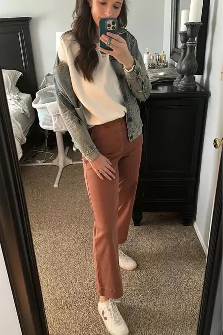 💥2025 HOT SALE💕Stretch Twill Cropped Wide Leg Pants