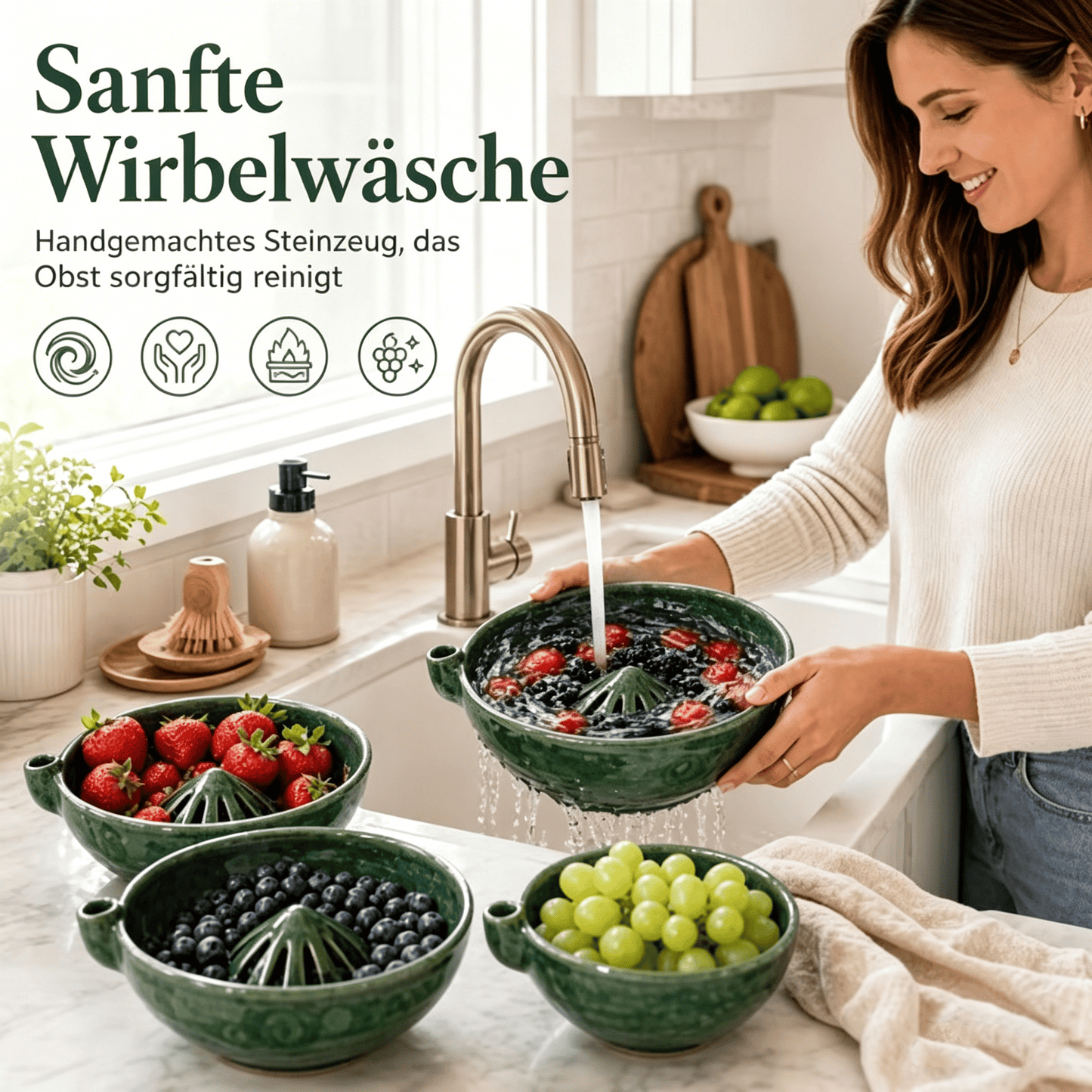 The original, handcrafted bowl with a swirling berry design – twisted, functional ceramic art