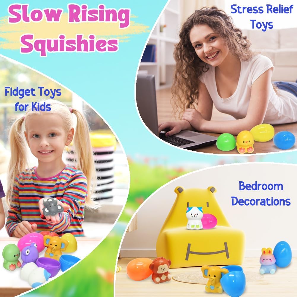 🔥Last Day Special Price ￡11.99!!⚡50K+ SOLD🎁12/24PCS Easter Eggs Prefilled Slow Rising Squishy Toys