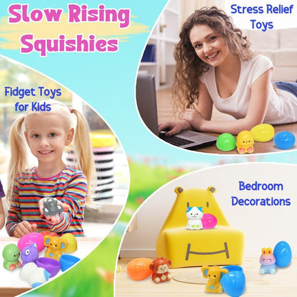 🔥Last Day Special Price ￡11.99!!⚡50K+ SOLD🎁12/24PCS Easter Eggs Prefilled Slow Rising Squishy Toys