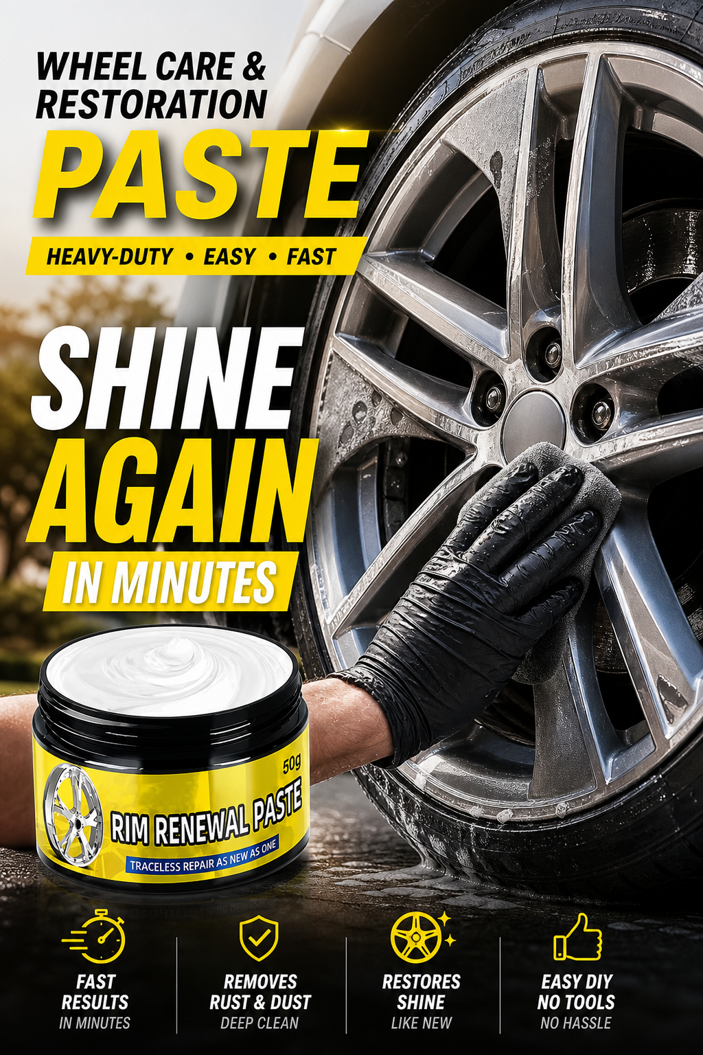 🏆 Last Day Special Price!🎁All-in-One Wheel Care & Restoration Paste