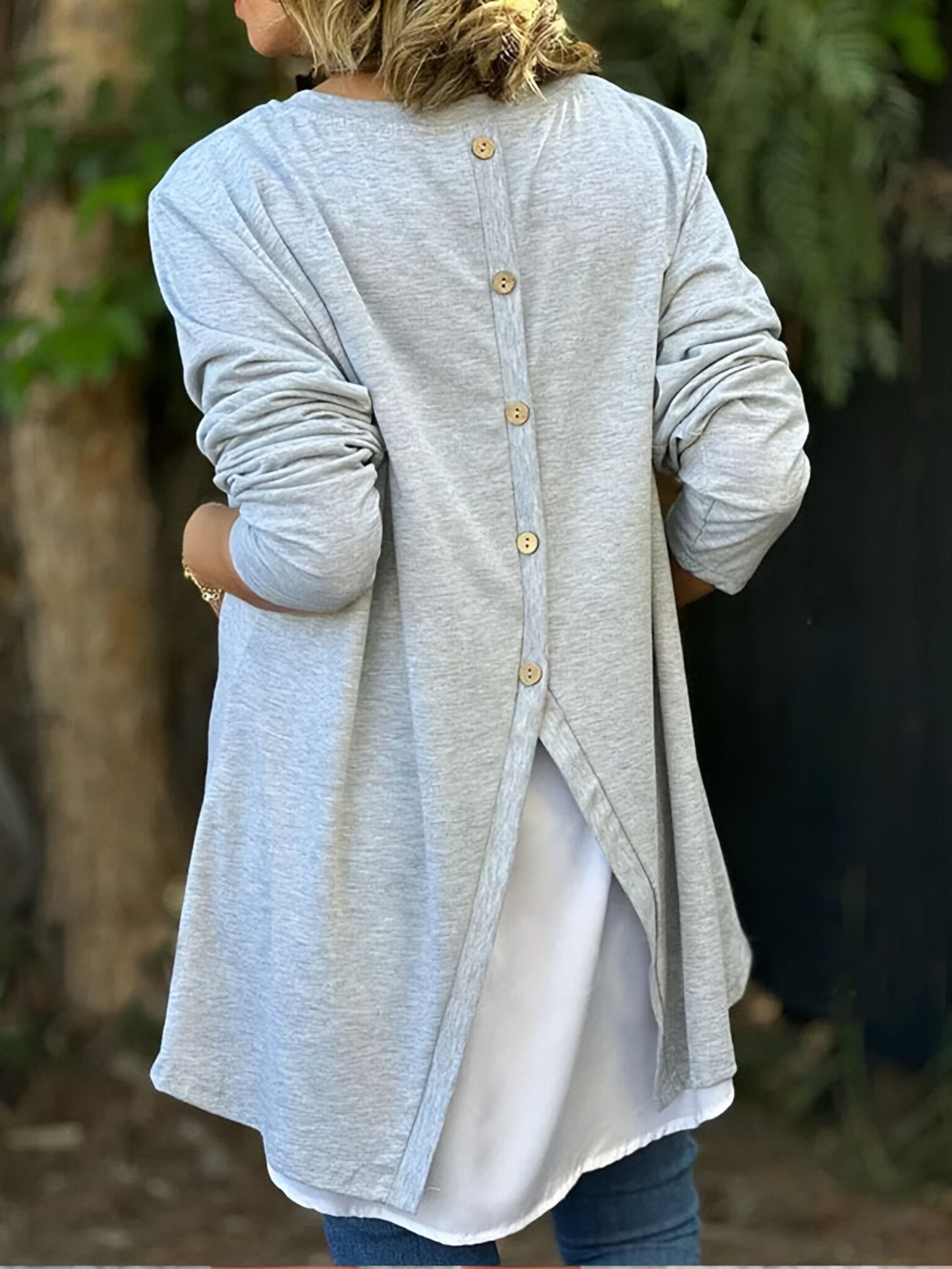 💥Sale 49% discount💕Letter Print Fake Two Piece Long Sleeve T-shirt