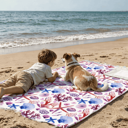 2-in-1 Convertible Beach Towel & Drawstring Backpack