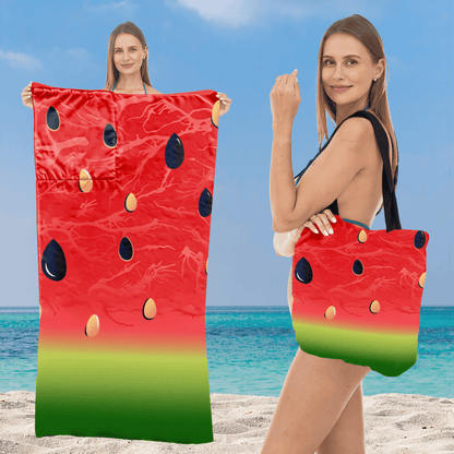 2-in-1 Convertible Beach Towel & Drawstring Backpack
