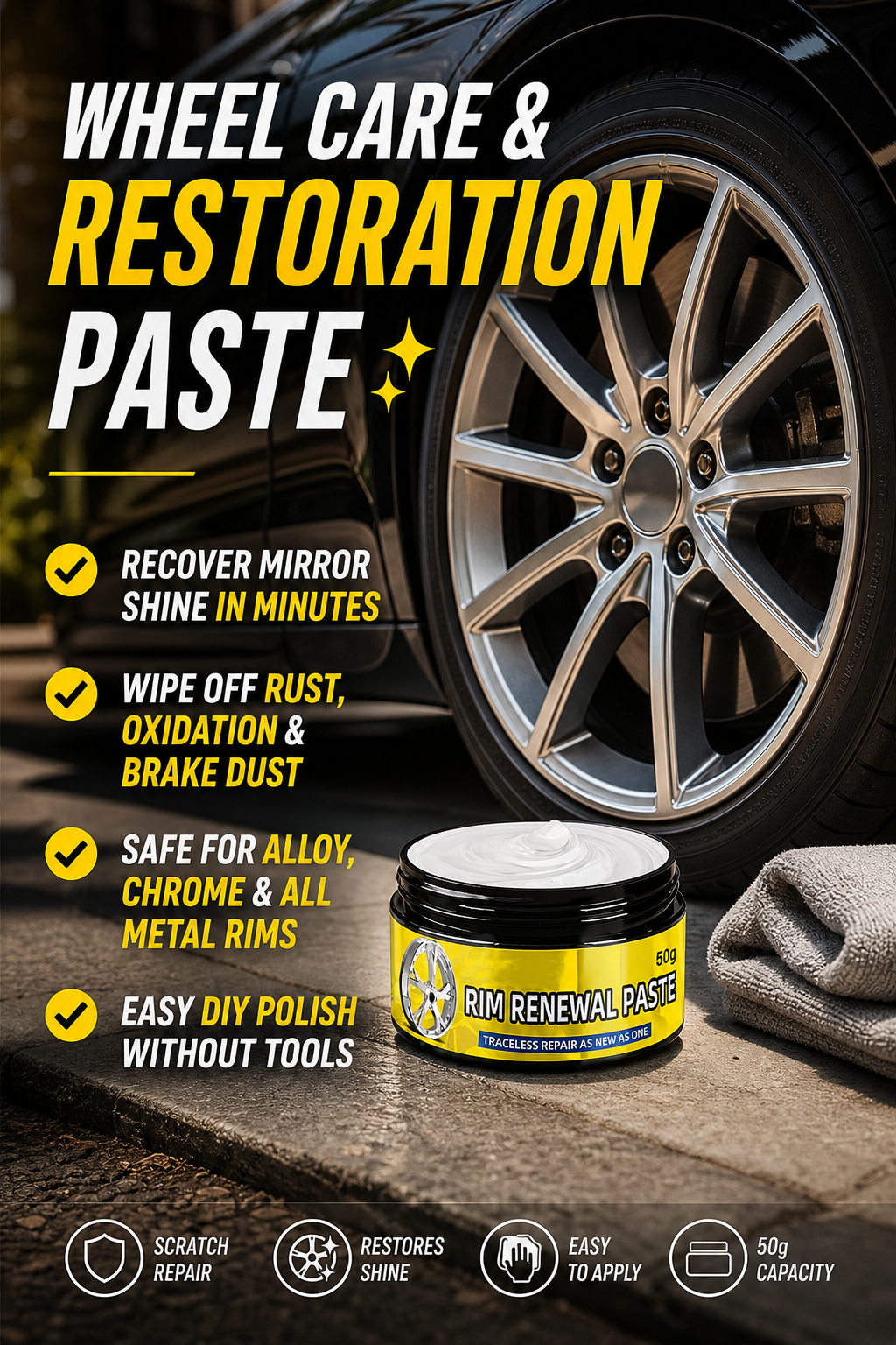 🏆 Last Day Special Price!🎁All-in-One Wheel Care & Restoration Paste
