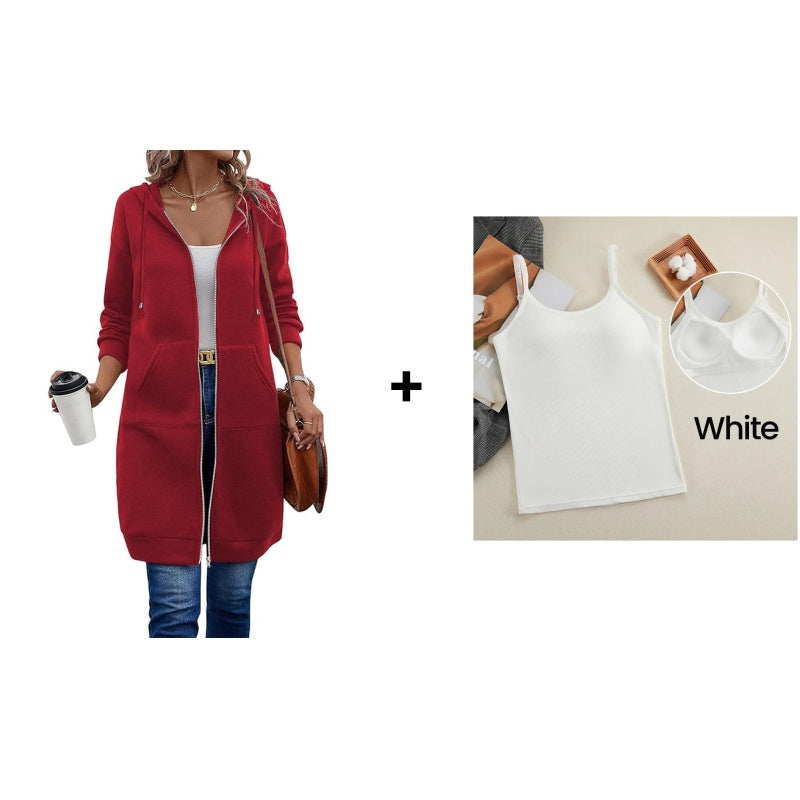 🔥Weekend Leisure Set!!💥Women Casual Zip up Fleece Hoodies and casual Vest