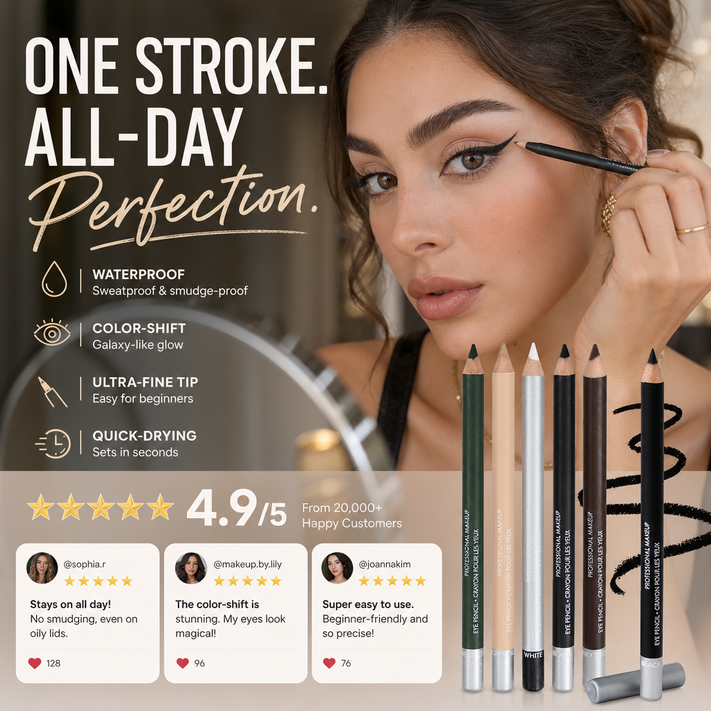 ⏰Soft Smudgeable Eyeliner Pencil – Long-Lasting, Effortless Blend