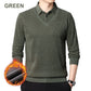 🔥Hot Sales - 49% OFF🎉Men's Plush Warm Fake 2-Piece Knitted Shirt