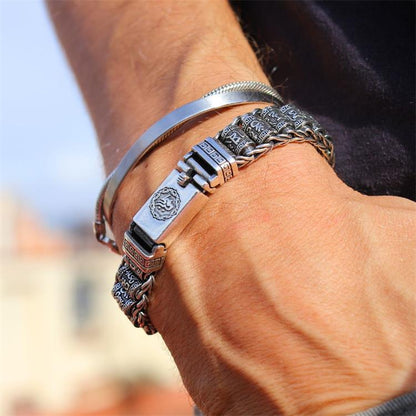 🙏 Lucky Prayer & Protection | Tibetan Wheel Bracelet in 925 Silver | Daily Wear Charm 🔮【60% OFF】