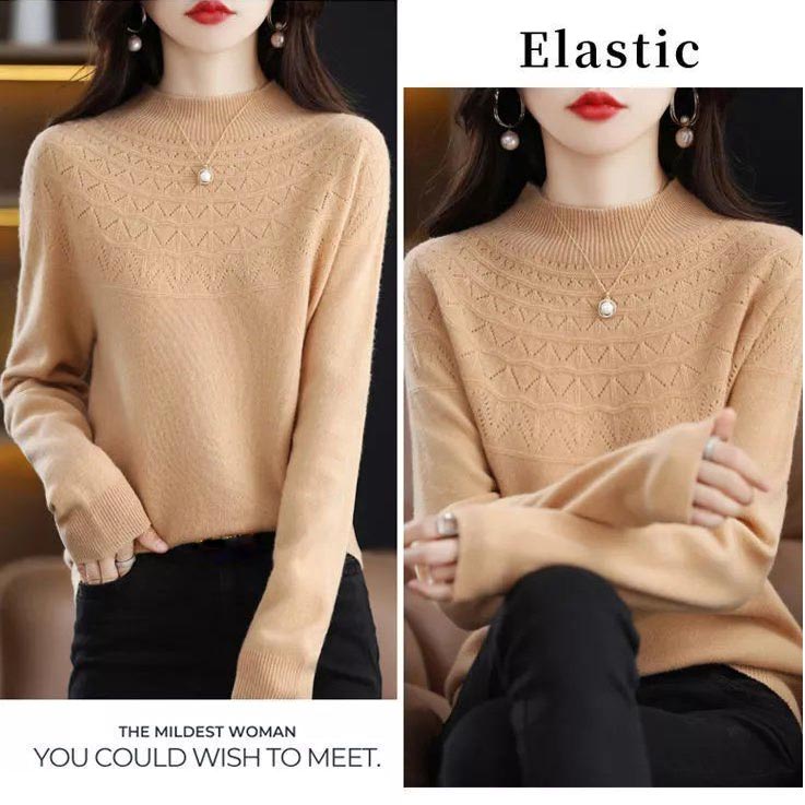 🔥HOT SALE 49% OFF💕Women’s Graceful Half-turtleneck Pullover Knitted Sweater