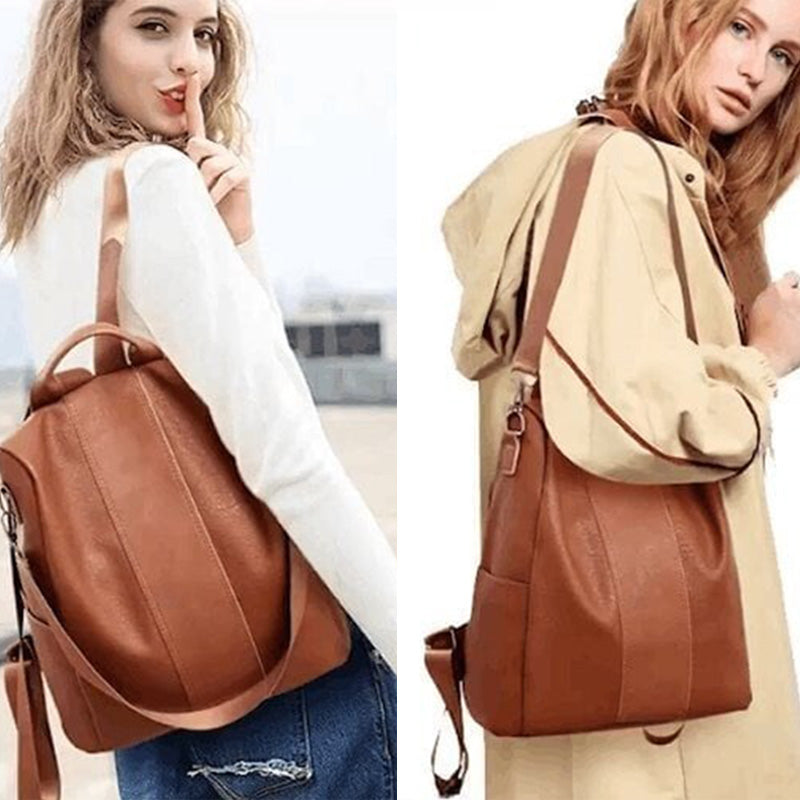 🍂limited edition leather ladies' anti-theft backpack