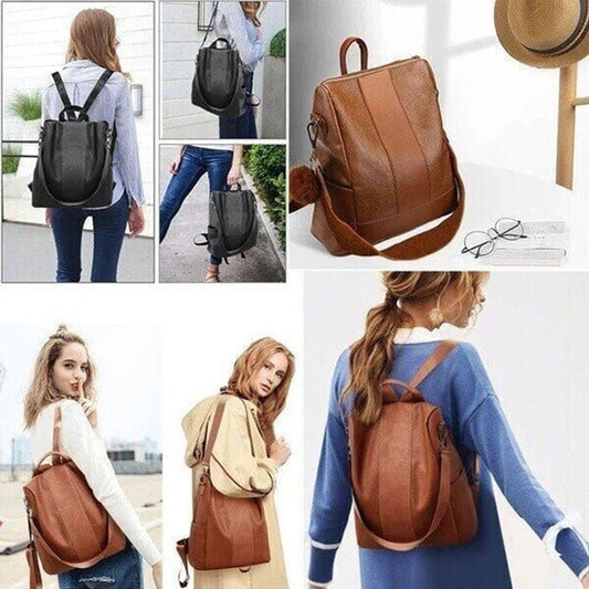 🍂limited edition leather ladies' anti-theft backpack