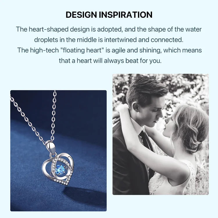 💥Hot Sale🩵Shining Heart-shaped Pendant Silver Necklace For Women✨