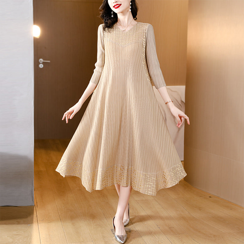 💥Hot Sales-49% OFF🔥Midi Sleeve Pleated V-Neck Loose Dress