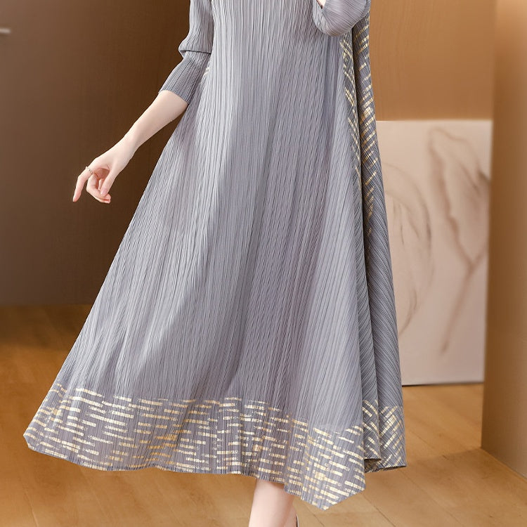 💥Hot Sales-49% OFF🔥Midi Sleeve Pleated V-Neck Loose Dress