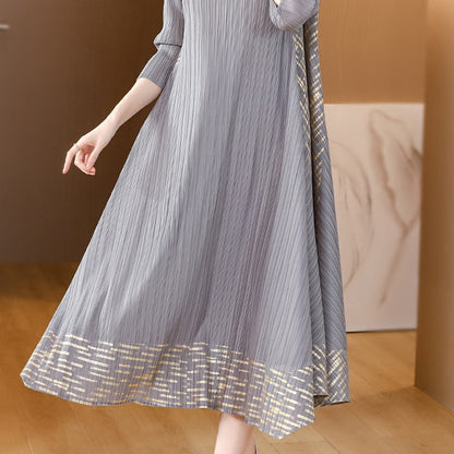 💥Hot Sales-49% OFF🔥Midi Sleeve Pleated V-Neck Loose Dress