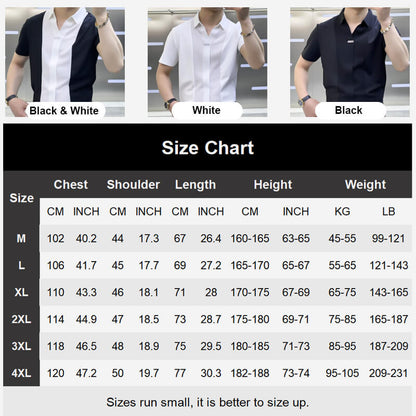 🔥-Men’s Summer Business Casual Patchwork Shirt