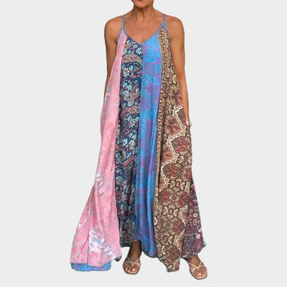 🌈Spring Sale - 49% off✨Women's Print Spaghetti Strap Relax Fit Maxi Dress