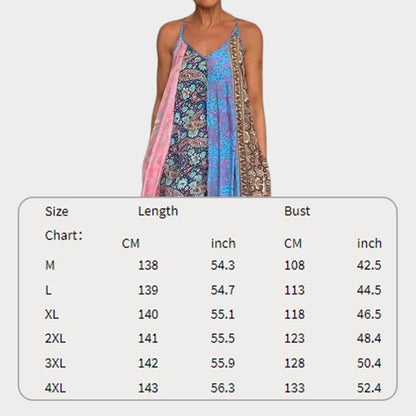 🌈Spring Sale - 49% off✨Women's Print Spaghetti Strap Relax Fit Maxi Dress