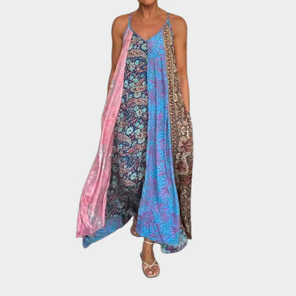 🌈Spring Sale - 49% off✨Women's Print Spaghetti Strap Relax Fit Maxi Dress