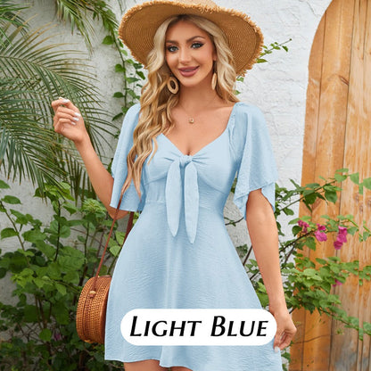 ⏰Limited time offer💕Elegant Deep V Neck Bow-Tie Mini Dress