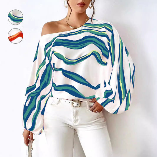 ⏰Limited time offer✨Casual Off-Shoulder Top with Striped Print💕