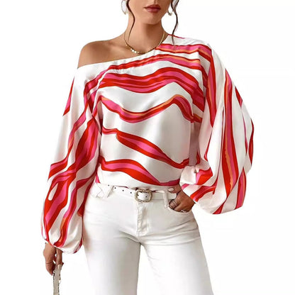 ⏰Limited time offer✨Casual Off-Shoulder Top with Striped Print💕