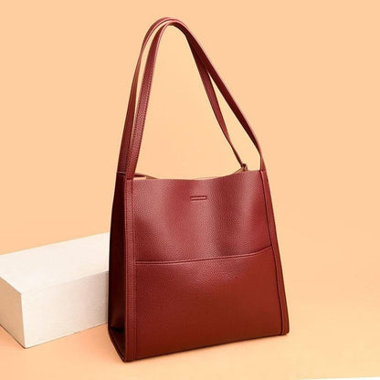 💥Solid color leather shoulder bag
