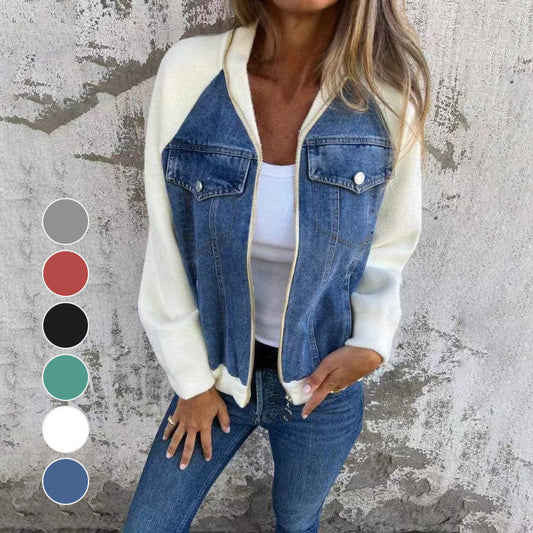 💥Limit Time 49% OFF💕Women's Creative Denim Splicing Jacket