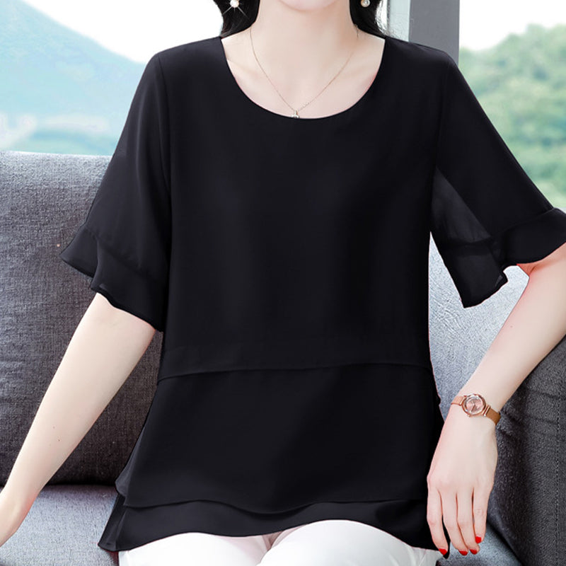 💥Limit Time 49% OFF🍃Women's Summer Elegant Loose Fit Solid Color Top