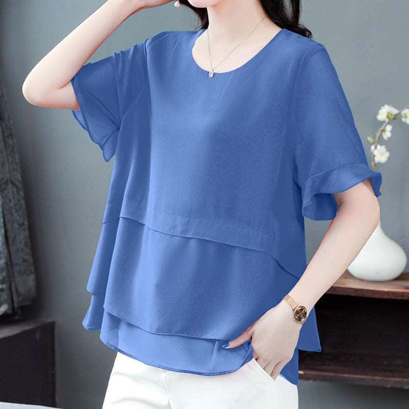 💥Limit Time 49% OFF🍃Women's Summer Elegant Loose Fit Solid Color Top