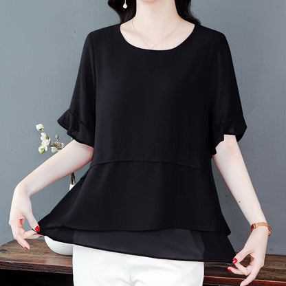 💥Limit Time 49% OFF🍃Women's Summer Elegant Loose Fit Solid Color Top