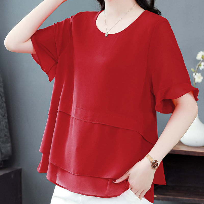 💥Limit Time 49% OFF🍃Women's Summer Elegant Loose Fit Solid Color Top